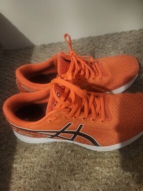 ASICS Orange Knit Running Shoes